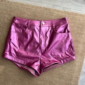 superdown Metallic Pink Shorts
